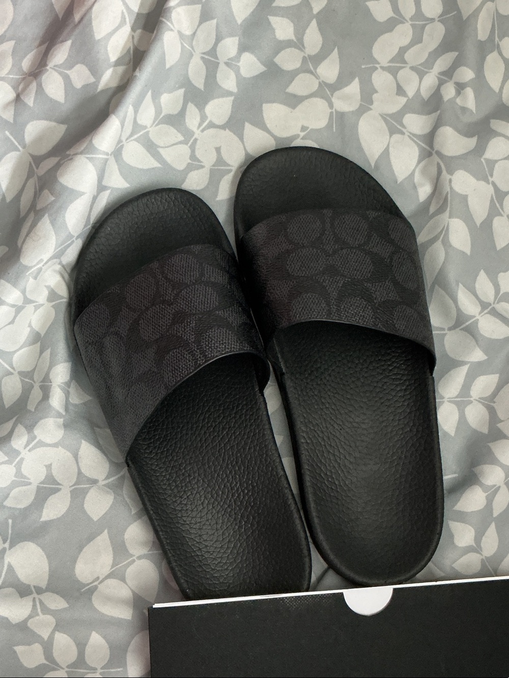 Coach Black Signature Slide Sandals - Picture 1 of 2